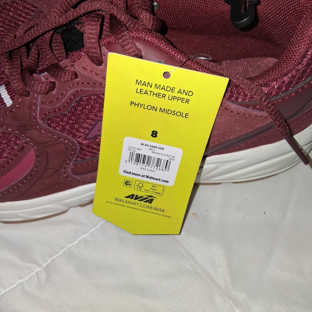 Avia Women's Burgundy Lace-Up Athletic Sneakers